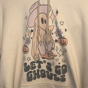 Beige 'Let's Go Ghouls' Graphic Hoodie